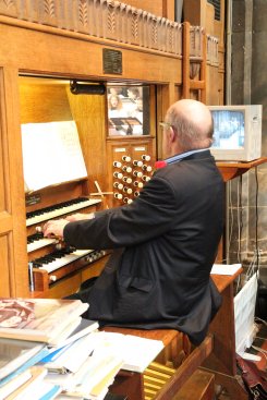 John Jenkin at the Organ Console, St Alban's day 2015